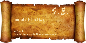 Imreh Etelka névjegykártya